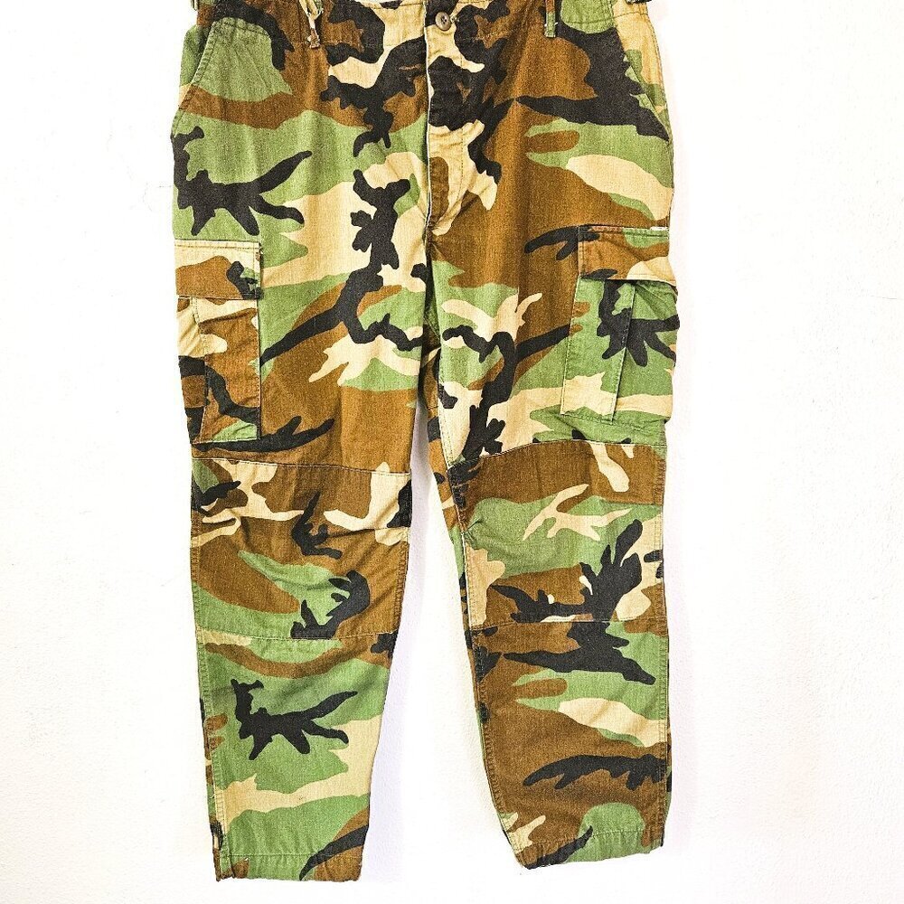 Vintage Army Men's Military Woodland Camouflage Combat Pants  Size 40 W X 30 L